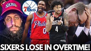 The Sixers LOSE AGAIN.  Rockets win in OVERTIME on a traveling back-to-back.  3-14 on the season...