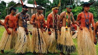 Arrival at the NOKE KUIN INDIAN TRIBE, Brazil