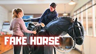 Riding a fake Friesian horse! But why? We have a lot of fun and learn a lot! | Friesian Horses