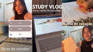 STUDY VLOG - uma noite de estudos comigo: atividades , dicas de estudos, exercícios de redação