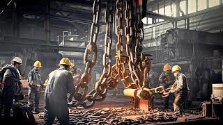 Giant Anchor Chain Forging Process! Amazing Manufacturing Process That You Never Seen Before!!!!