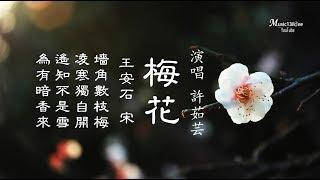 許茹芸 《梅花 • 王安石 》墻角數枝梅 淩寒獨自開 ...（詩詞：王安石• 宋） *•