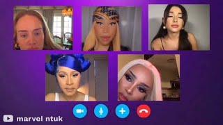 Celebrities Doing Facetime! (feat. Adele, Nicki, Ariana, Cardi & Doja)