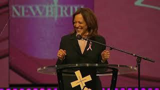 RAW: Kamala Harris attends church service at New Birth Baptist Church in Stonecrest, Georgia