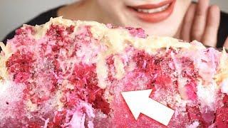 ASMR Red Dragon Fruit Frozen Ice Cream (Extreme Eating Sounds) - Mukbang Let's Eat No Talking