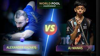 ALEXANDER KAZAKIS VS AJ MANAS | 2024 WORLD POOL CHAMPIONSHIP #billiards #9ballpool #highlights