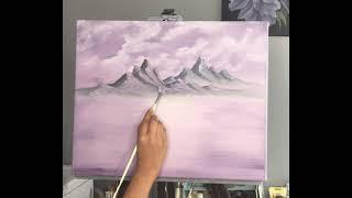 Landscape oil painting on canvas inspired by Bob Ross | Varsha Fine Art