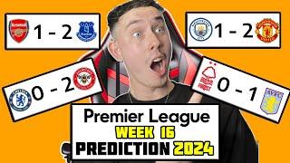 PREMIER LEAGUE SCORE PREDICTION GAMEWEEK 16 / 2024 MANCHESTER CITY VS MANCHESTER UNITED GOALS