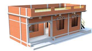 small 5 lacks budget two   BEDROOM village house  design. prem's home plan. small home design