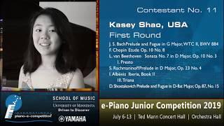 Contestant No. 11 - Kasey Shao, USA | e-Piano Junior Competition 2019 | July 7-13, 2019