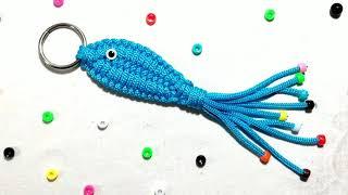 SOUVENIR, GANTUNGAN KUNCI IKAN TALIKUR,FISH MACRAME KEYCHAIN,ANIMAL,LANYARD,PARACORD,PELANGI SHOP