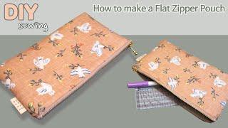 DIY 납작 지퍼 파우치 만들기 | How to make a Flat Zipper Pouch | Easy Zipper Pouch Tutorial for Beginners