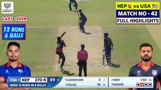 Nepal vs USA ICC World Cup League 2 Cricket Match Highlights 2024 | NEP vs USA 42nd Match Highlights