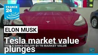 Tesla sinks below $1tn market value amid Musk backlash • FRANCE 24 English