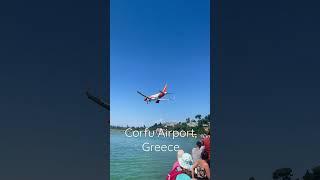 Spotting planes landing at Corfu airport, Greece #shorts