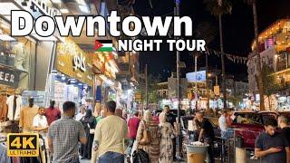 DownTown Night Walking Tour  - Amman, Jordan 4K