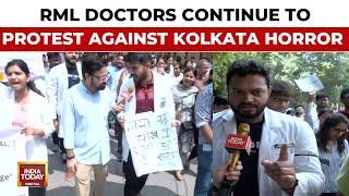 Delhi: Doctors Of RML Hospital Continue To Protest Againt Kolkata Rape & Murder Horror