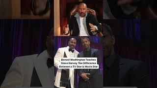 Denzel teaches Steve Harvey the difference between a TV star & Movie Star | #shorts