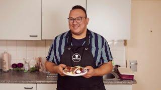 Waleed Alexander - Home Cook Hero - Pulled shoulder pork with salads and sour cream and pitas and ro