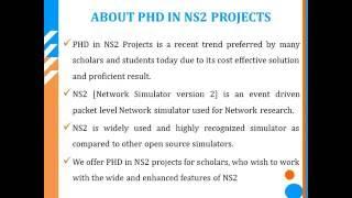 PHD IN NS2 PROJECTS