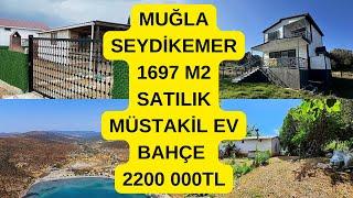 MUĞLA SEYDİKEMER 1697 M2 SATILIK MÜSTAKİL EV BAHÇE  2200 000TL