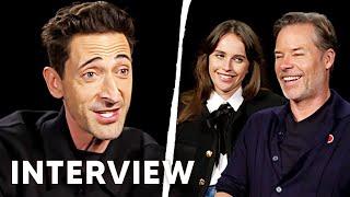 The Brutalist Interview: Adrien Brody, Felicity Jones, & Guy Pearce