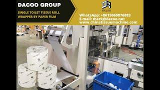 Single Toilet Tissue Roll Wrapping Machine by Paper Film