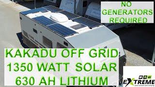 Kakadu 1350watt Solar/630ah lithium off grid power system|Air Conditioning|microwave, coffee machine