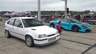 900HP Opel Kadett GSI 16V Turbo vs 1200HP McLaren 720S