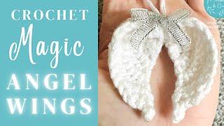 EASIEST EVER NO SEW CROCHET ANGEL WINGS - MAGIC ANGEL WINGS CROCHET PATTERN