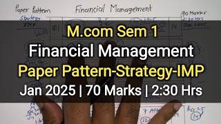 Financial Management | Paper Pattern-Strategy-IMP | M.com Sem 1 | January 2025