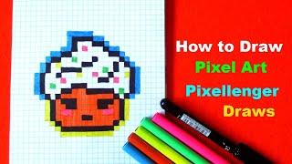 How to Draw Cake © Pixellenger Style Simple Picture Pixel Art for Kids 如何繪製 कैसे आकर्षित करने के लिए