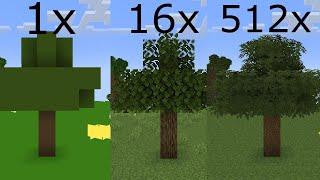 1x to 512x texture packs in minecraft!