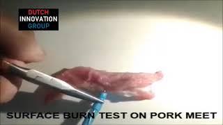 Thermic Needle 0,09 mm Surface Burn Test Pork Meat 85 degrees Celsius...