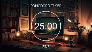 25/5 Pomodoro Timer - Deep Focus to Study/Work At A Cozy Room with Lofi Chill Mix ~ Focus Station