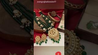 Green Beads Jewellery #bridaljewellery #greenjewelry #emerald  #trendingonshorts #beadsjewellery