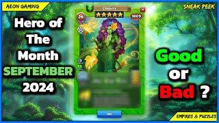 Review & Grading September 2024 Hero of The Month Chloris  - Empires & Puzzles |Sneak Peek|