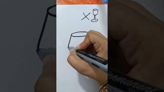 How To Draw Juice Glass Step by Step #shorts #shortsfeed