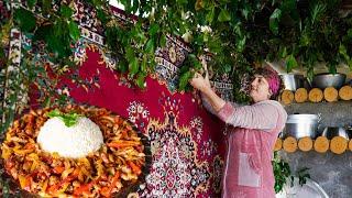 Peasant Woman prepares her old place for winter with her own means - The best Chicken pilaf recipe