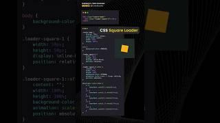 CSS Snippet | Square Loader | #html #css #shorts #codebustler