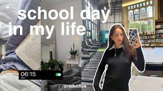 6:15am productive school day in my life | studying, gym vlog 