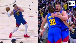 Nikola Jokic Hits One-Handed Heave From 3/4 Court 