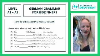 Lesson 7: How to Express Liking: "mögen" vs "gern" - Learn German Grammar for Beginners (A1 / A2)