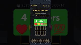 binance word of the day answer today | 4 letter word binance today | Binance Traders Boot Camp #Wodl