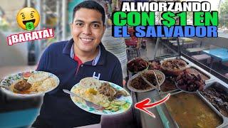 LOS ALMUERZOS MAS BARATOS DE EL SALVADOR  ¡A $1 EL PLATO DE COMIDA! 