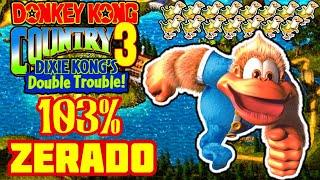 Donkey Kong Country 3 103% - ZERADO - Todos os Bônus e Banana Birds !!