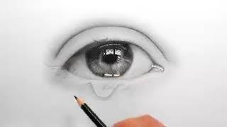 y2meta  com     Timelapse      Drawing,  shading  a  realistic  eye  and  teardrop  with  graphite