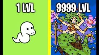 MAX LEVEL SNAKE GOD EVOLUTION! All Snake Unlocked in Snake Evolution! (9999+ Level Snake!)