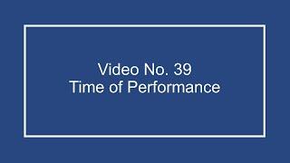 ProfDale Property Video 39 - Time of Performance