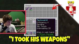 Tubbo STEALS and HIDES Technoblade's NETHERITE WEAPONS on The Dream SMP!